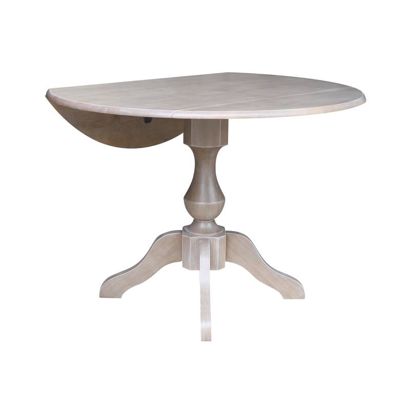 42" Round Dual Drop Leaf Pedestal Table