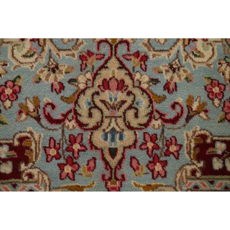 Hand-made Vintage Traditional Kerman Persian Wool Area Rug - 9'6" x 13'6"