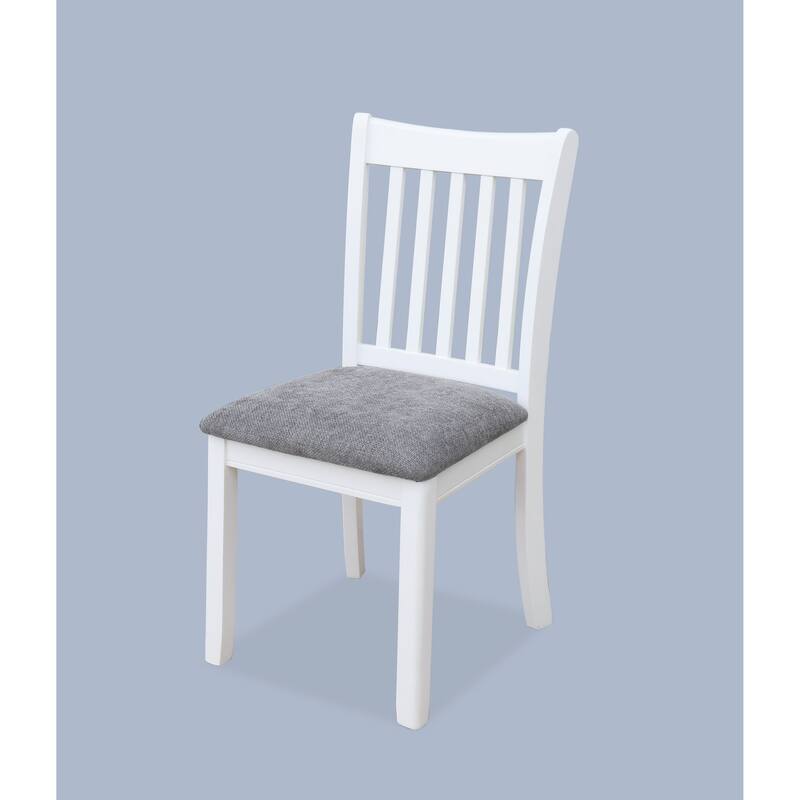 Dining Chairs Set of 2, Wooden Upholstered Kitchen Chairs, Breakfast Chairs with Slatted Back and Rubber Wood Frame