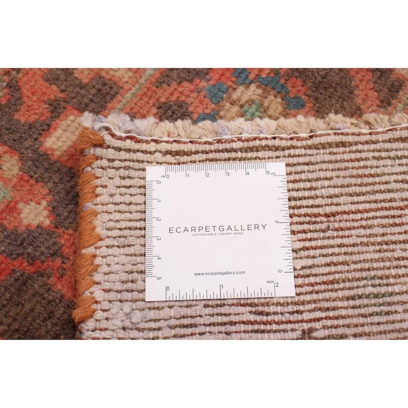 ECARPETGALLERY Hand-knotted Antalya Vintage Brown, Red Wool Rug - 3'5 x 10'3