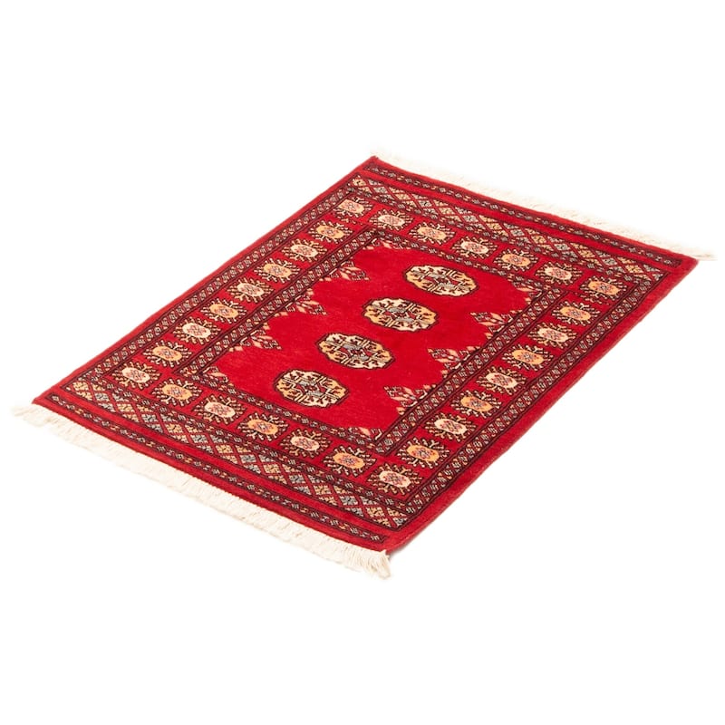 ECARPETGALLERY Hand-knotted Finest Peshawar Bokhara Red Wool Rug - 2'7 x 3'8