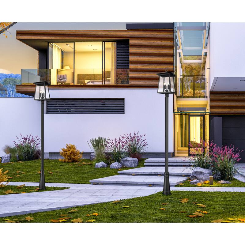Rainer 5 Light Outdoor Post Mounted Fixture in Black