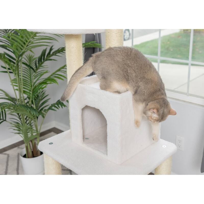 Classic Real Wood Cat Tree, Jackson Galaxy Approved, Five Levels - Ivory
