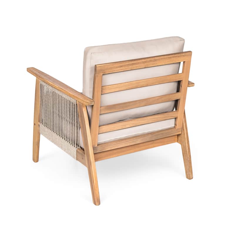 Christopher Knight Home - Riley Outdoor 4-piece Acacia Wood and Rope Sectional Patio Sofa Set