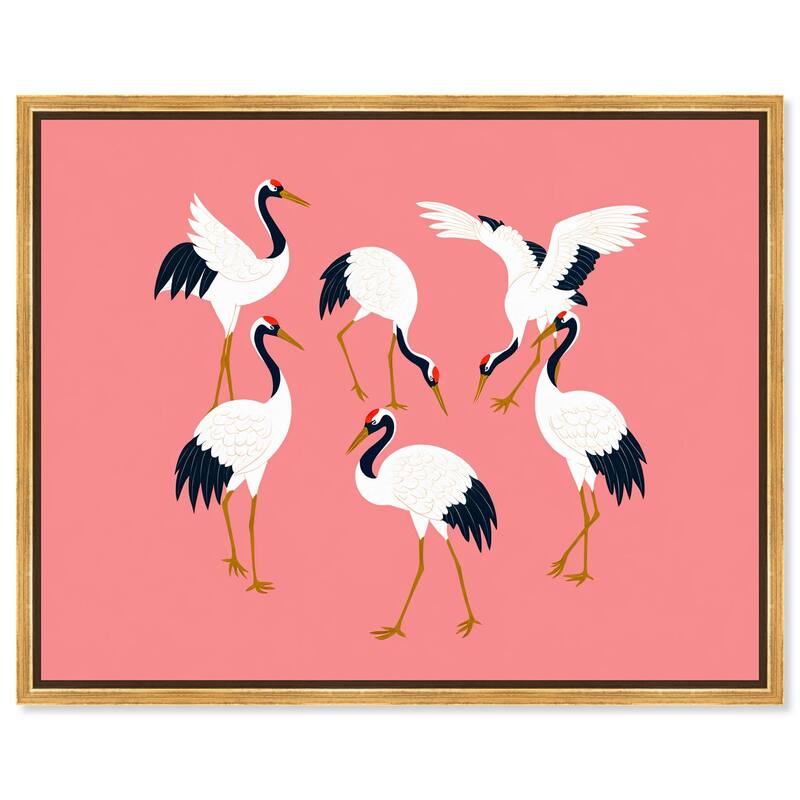Crane Chorus Canvas by Art Remedy - Gold - 45" x 36"