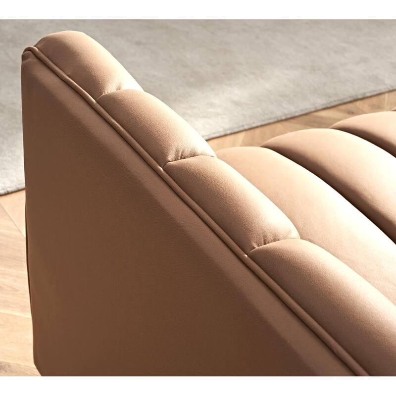 Glam Fabric Upholstered Solid Wood Frame 82.7" Art Deco Sofa