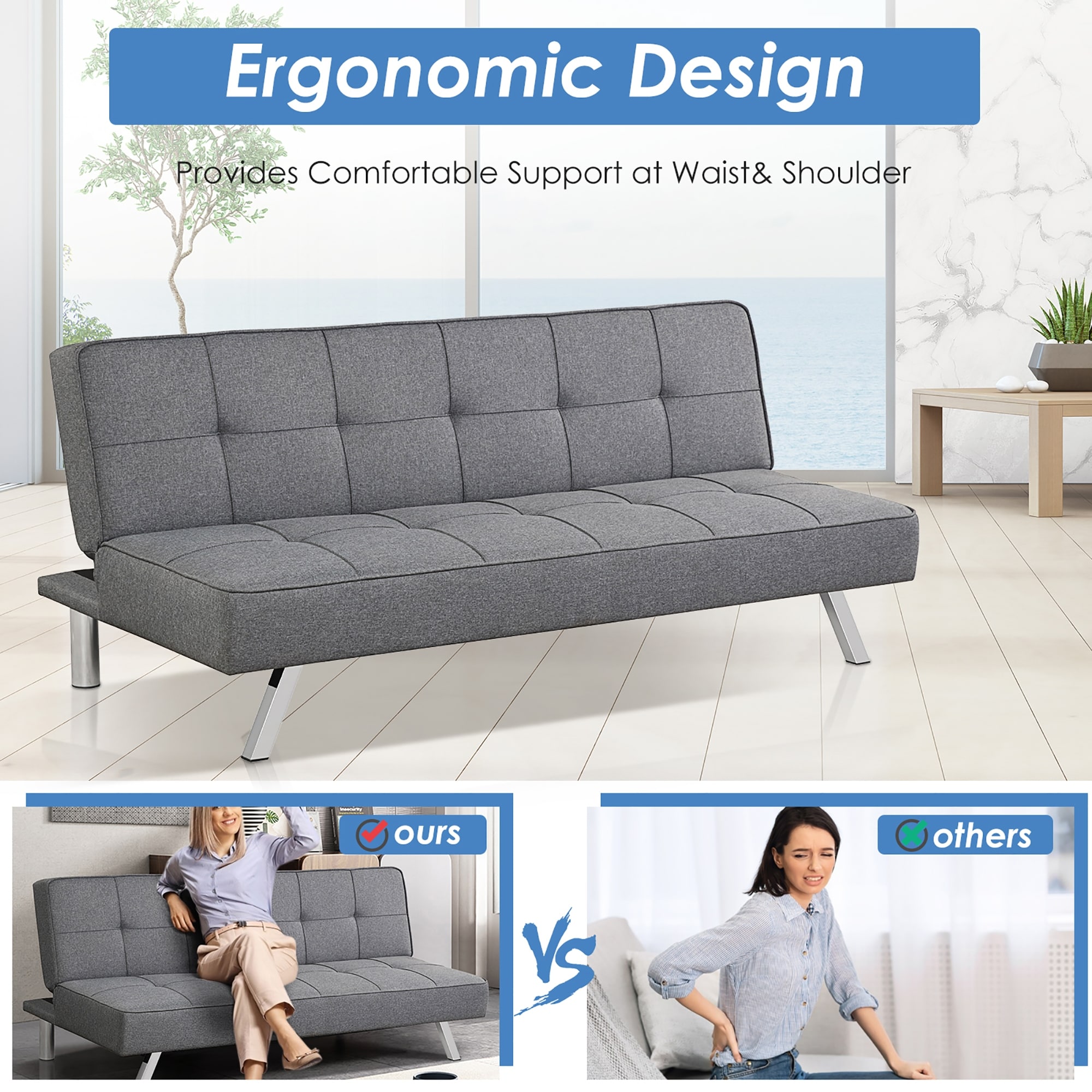 Costway convertible 2025 sofa bed