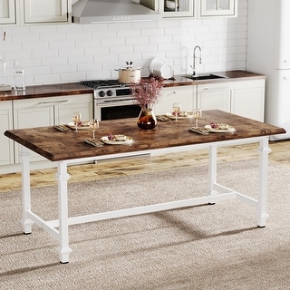 62-inch Wood and Metal Rectangular Dining Table for Kitchen - Bed Bath ...