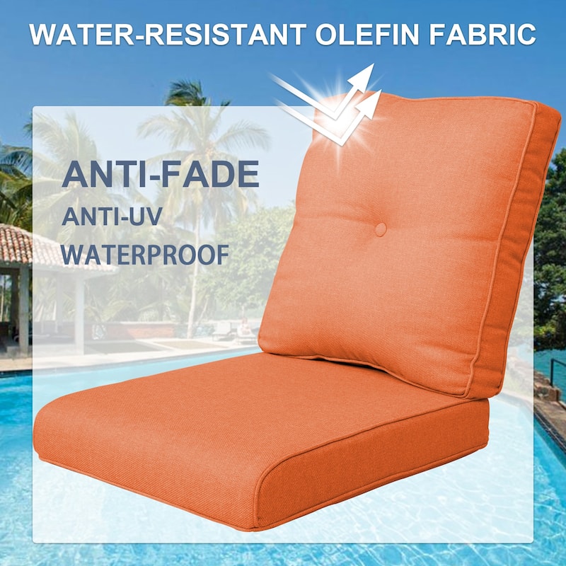 Outdoor Lounge Chair Replacement Cushion For Patio Chair - N/A - Orange