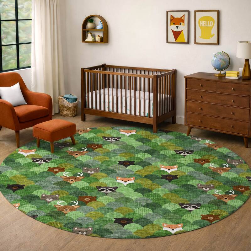 Machine Washable Indoor/ Outdoor Whimsy Critters Chantille Rug