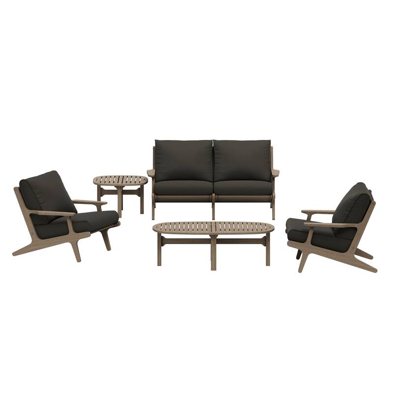 Saratoga 5-Piece Outdoor Patio Teak Wood Furniture Set