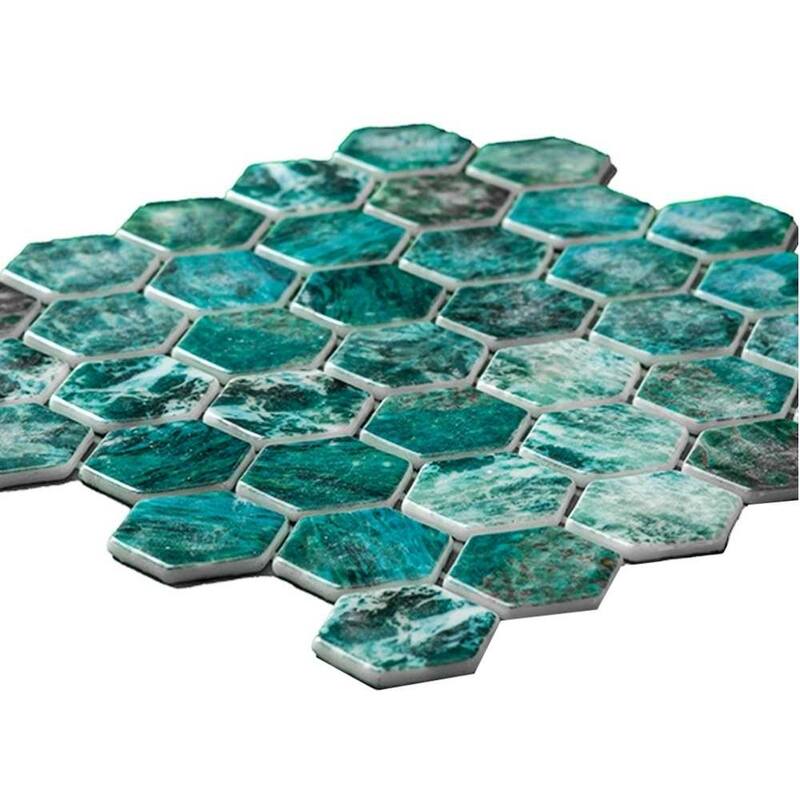The Tile Life Eterna Hex 2x2 Glass Floor, Wall & Backsplash Tile