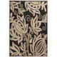 SAFAVIEH Courtyard Leatrice Indoor/ Outdoor Patio Backyard Rug - 5'3" x 7'7" - Black/Sand