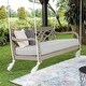 preview thumbnail 4 of 31, Renley Mahogany Wood Outdoor Swing Daybed with Cushion