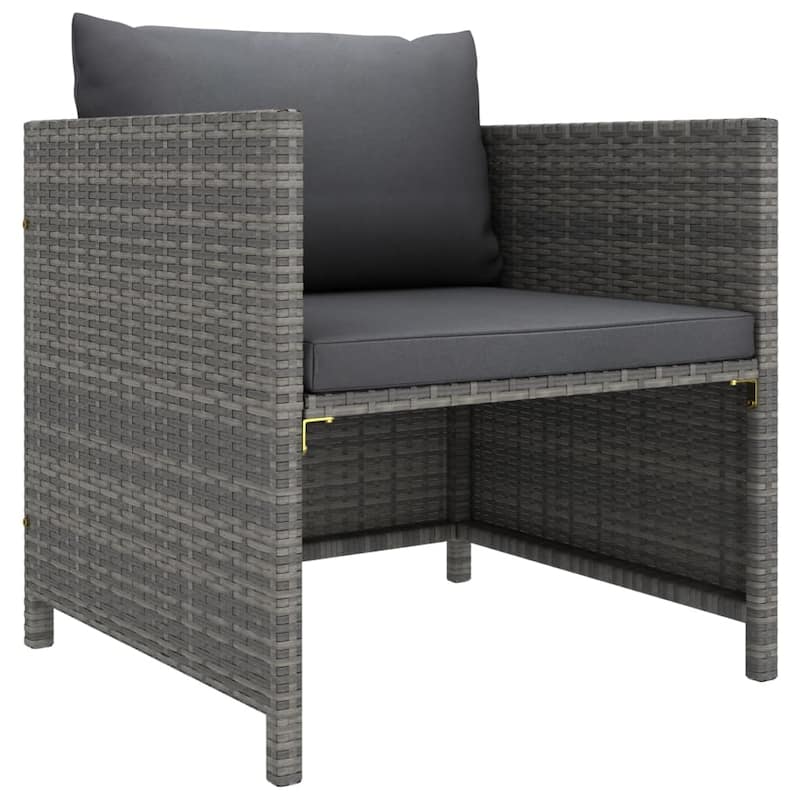 vidaXL Patio Lounge Set Sectional Sofa with Cushions Solid Teak Wood PE Rattan - 23.6" x 23.6" x 23.6"