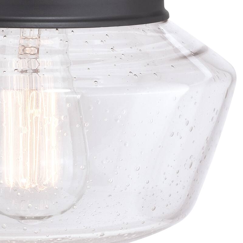 Collins Black Clear Glass Outdoor 1-light Wall Lantern