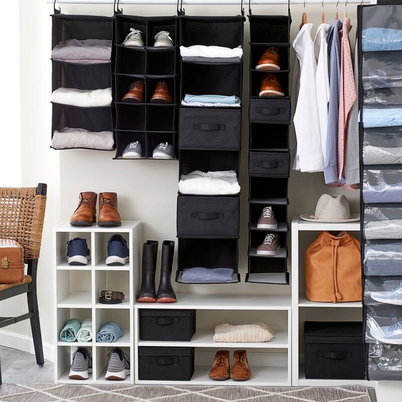 Household Essentials 10-Pocket Blended Canvas Hanging Shoe Organizer