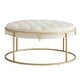preview thumbnail 13 of 24, Perdita Gold Finish Velvet Round Tufted Ottoman by iNSPIRE Q Bold