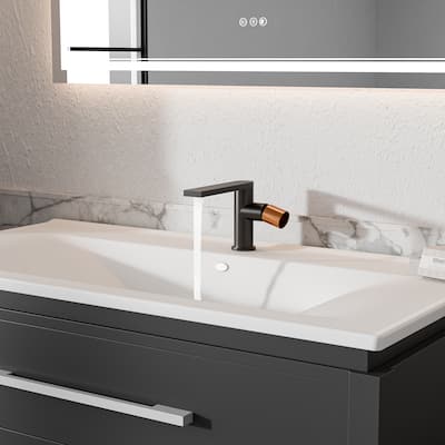 Matte Black Single Handle Single-Hole Bathroom Basin Faucet