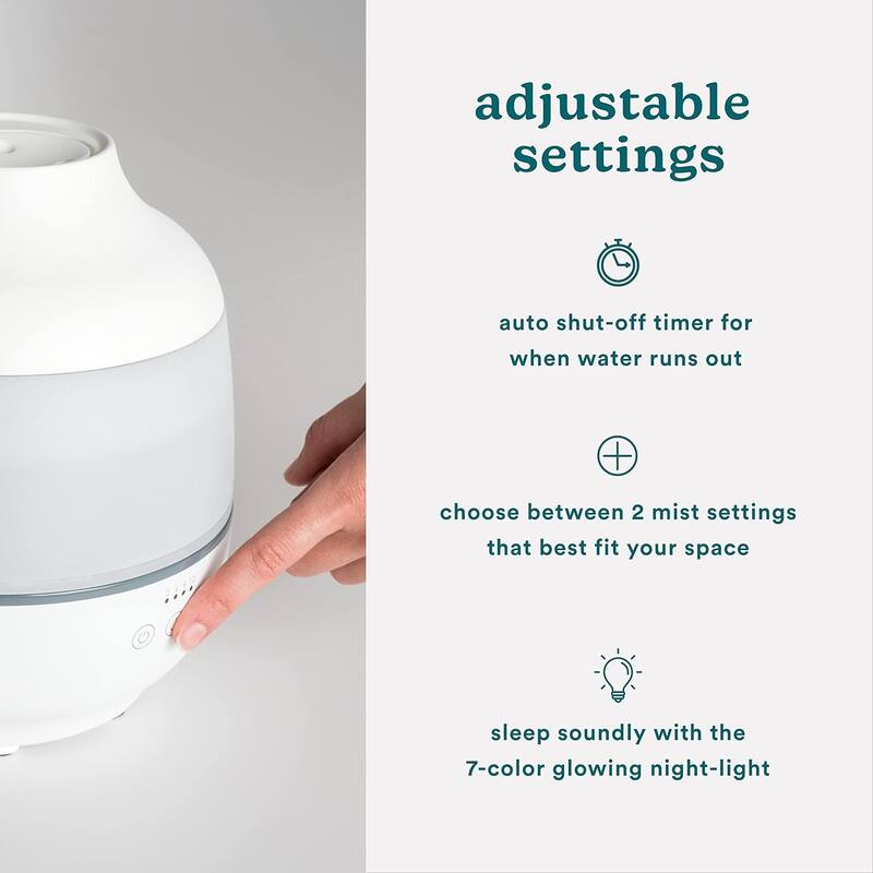 Homedics TotalComfort UHE‑CM18 Cool Mist Humidifier | 0.5 gal Top‑Fill Tank | 2 Mist Speeds | Night‑Light