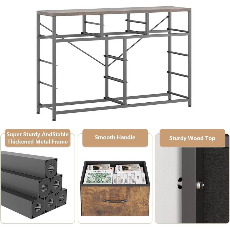 10 Drawer Dresser,TV Stand Entertainment Center Fabric Storage