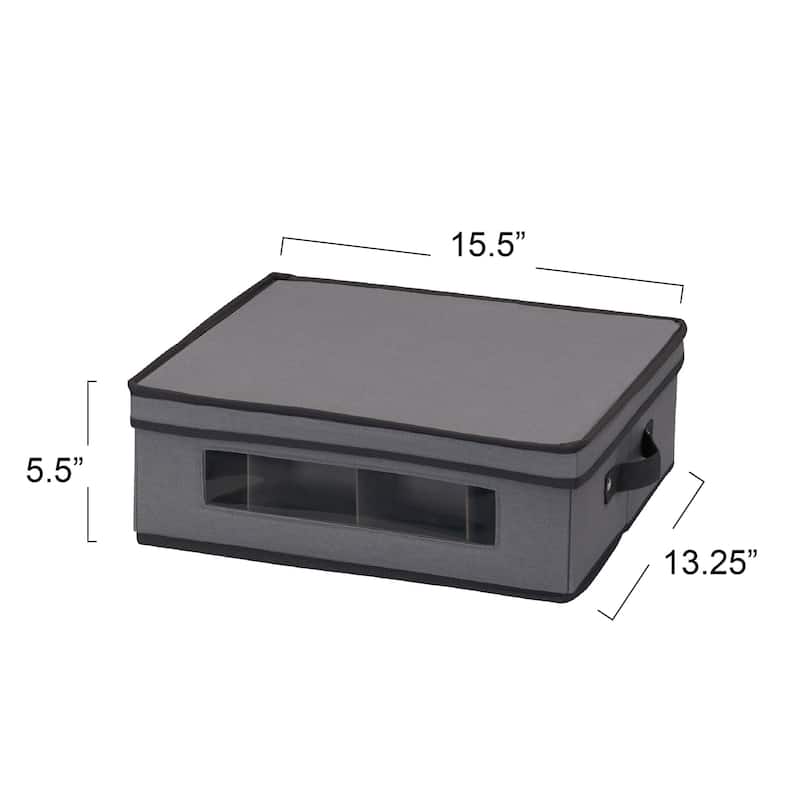 Household Essentials China Cup Chest with 12 Storage Compartments - 13.3"L x 15.5"W x 5.5"H