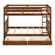 preview thumbnail 9 of 48, Twin-Over-Twin Bunk Bed with 2 Storage Drawers, Solid Wood Bunk Bed with Guardrail and Built-in Ladder, for Kids Teens Adult