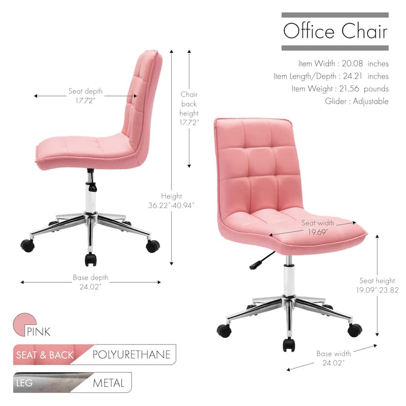 Porthos Home Egan Adjustable PU Leather Office Chair