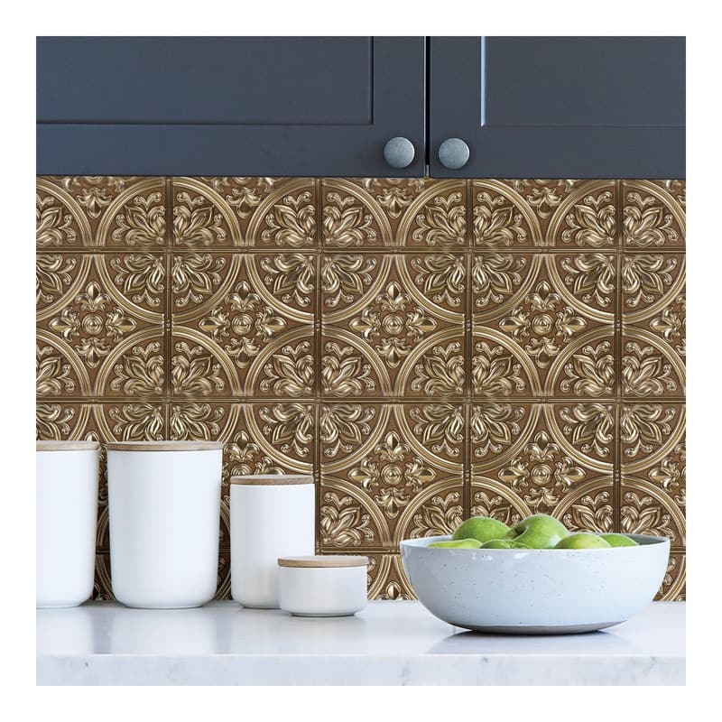 InHome Chelsea Bronze Peel & Stick Tin Tiles