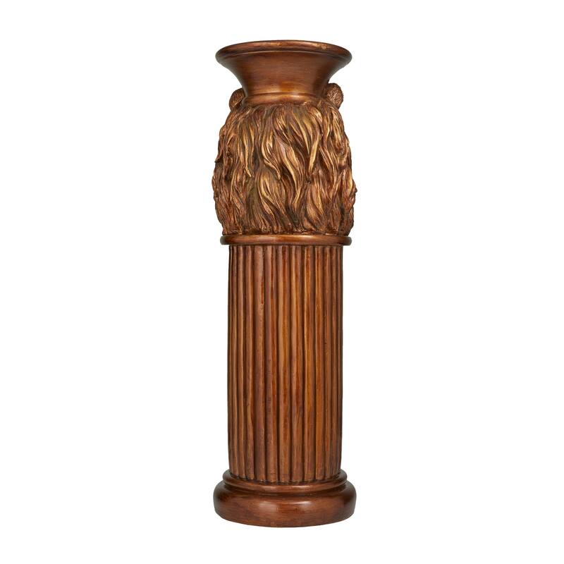 Bronze Polystone Lion Pedestal Table