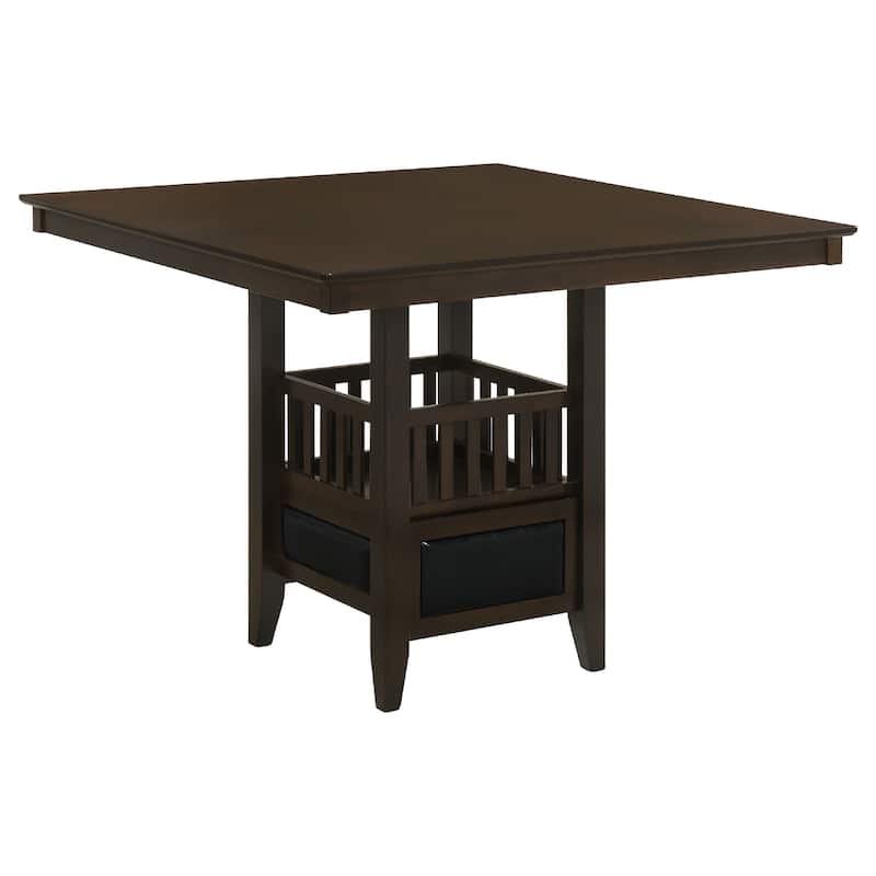 Edan 5pc Counter Height Dining Set, Brown Table, Black Padded Chairs