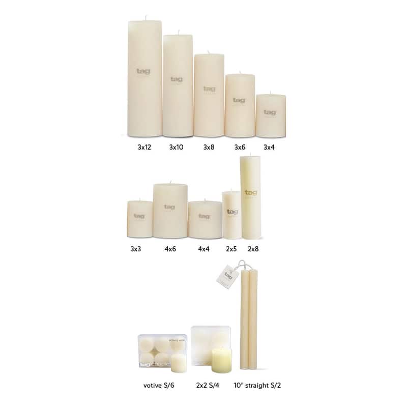 Chapel Mini Pillar 2x2 Ivory Candles Set Of 4 Unscented Paraffin Wax Drip-Free Long Burning 12 Hours