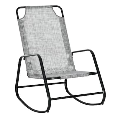 Outsunny Garden Rocking Chair, Outdoor Indoor Sling Fabric Rocker for Patio, Balcony, Porch