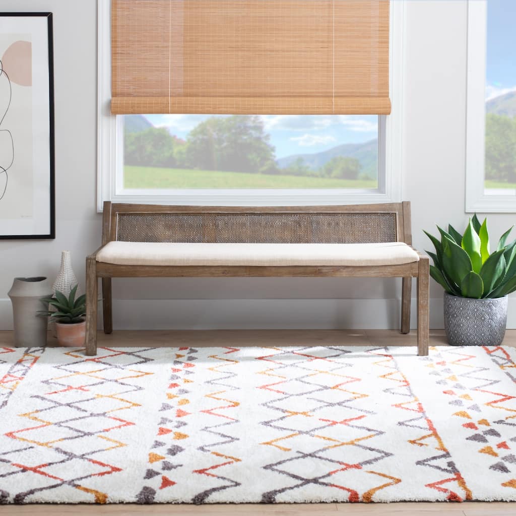 Low Profile Framed Cane Bench - 52.5" - Brown
