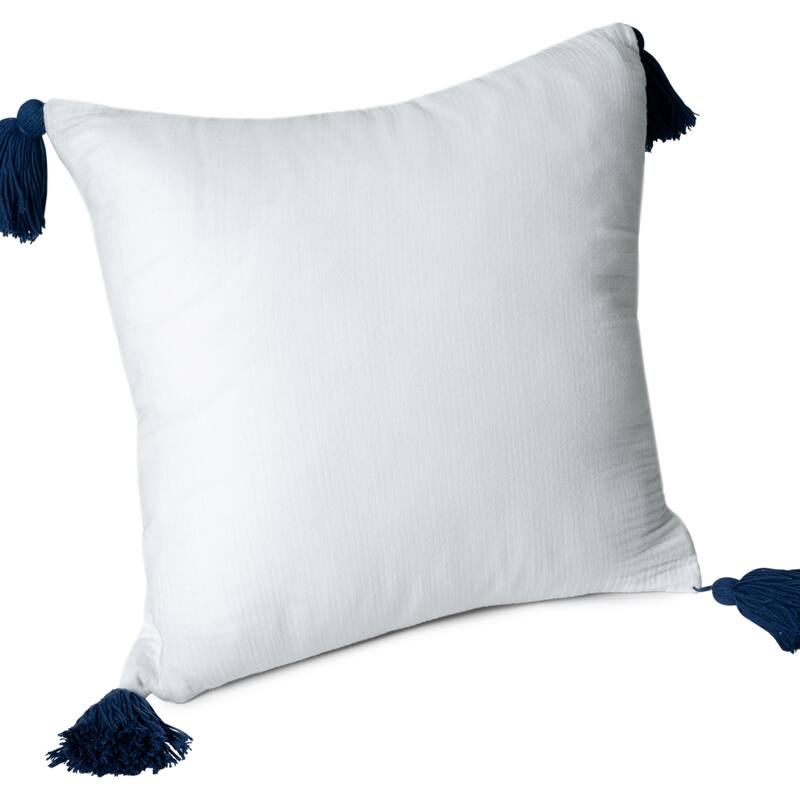 Sevita Solid Tasseled Turkish Cotton Throw Pillow