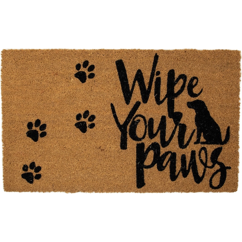 Natural Coir "Wipe Your Paws" Outdoor Doormat 18" x 30" - 30