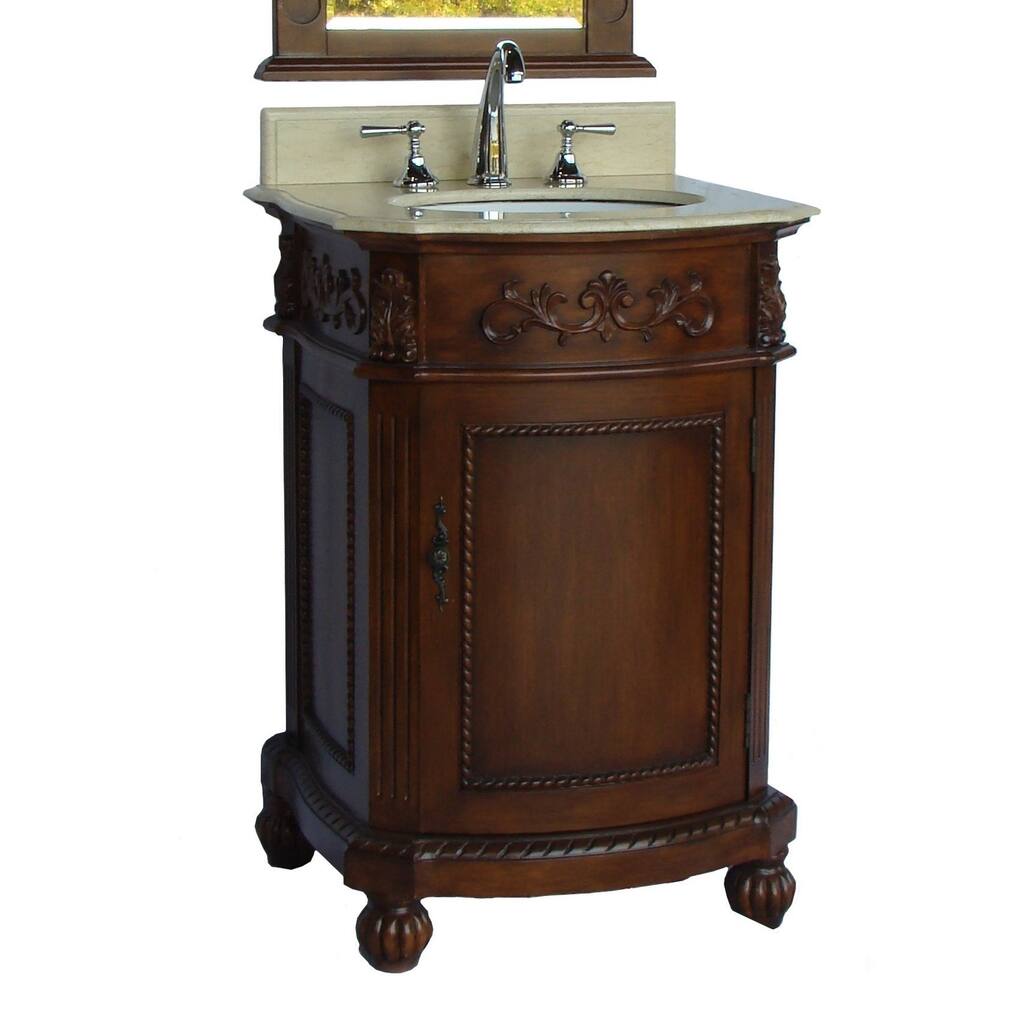 24" Powder Room Camelot Bathroom Sink Vanity - CREAM TOP