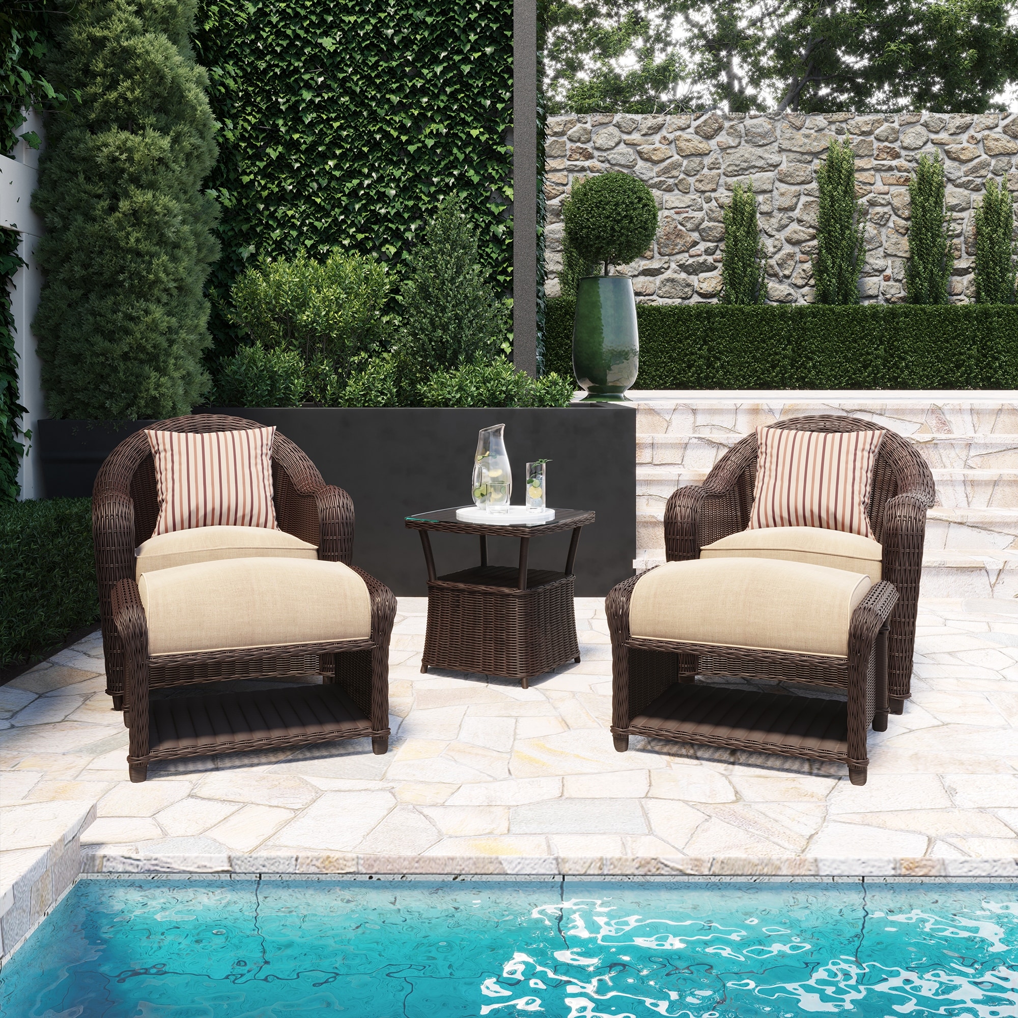 Wicker Patio Martha Stewart Piece Outdoor Set Martha Stewart