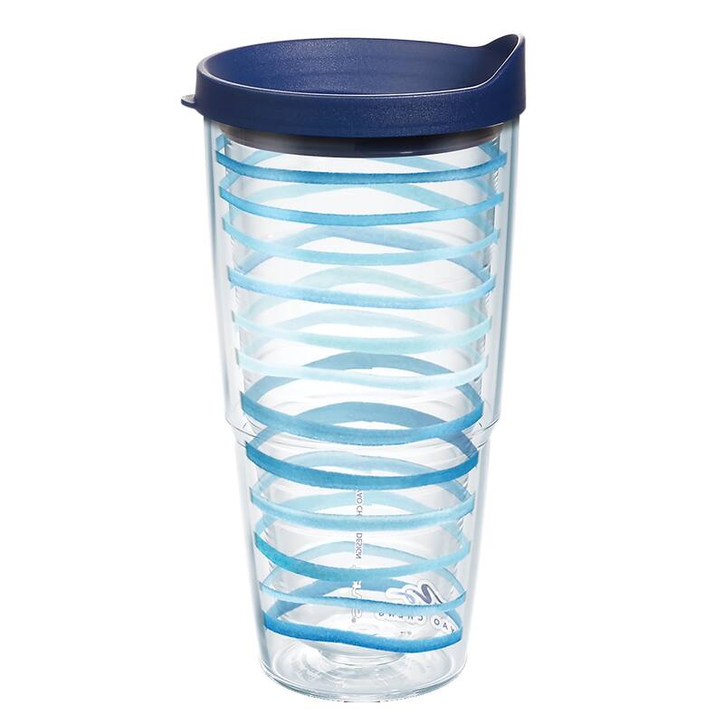 Tervis Yao Cheng Sea Stripe Made in USA Double Walled Insulated Travel Tumbler, Classic - 24oz