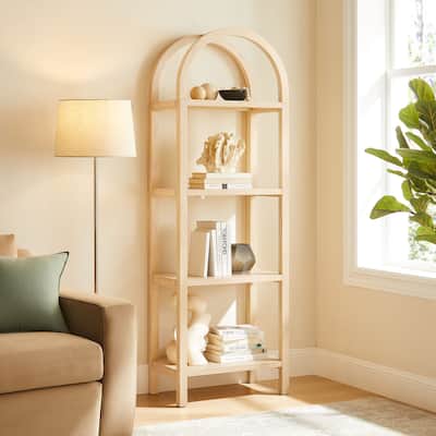 Vexley 72 Inch Tall Narrow Arched Bookshelf