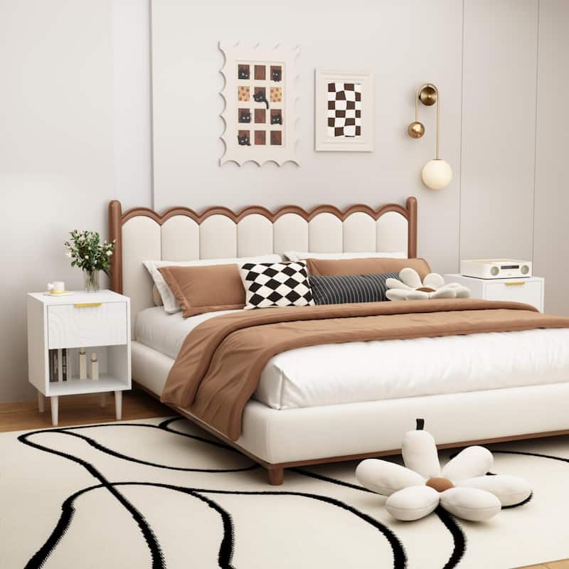 22.83'' H Modern White Nightstand with One Drawer