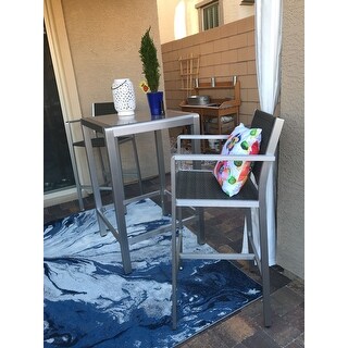 Cape Coral Outdoor 3-piece Bar Set with Glass Table Top by Christopher Knight Home