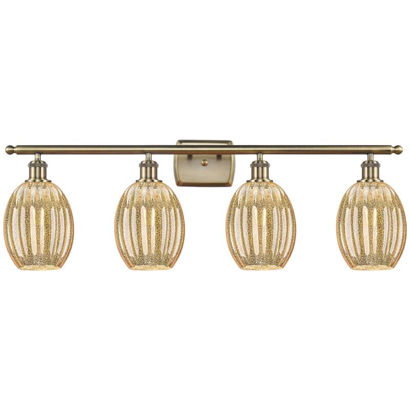 Innovations Lighting Endless Possibilities Ballston - Preston - 4 Light 36" Bulb Shade Bath Vanity Light - Antique Brass/Mercury