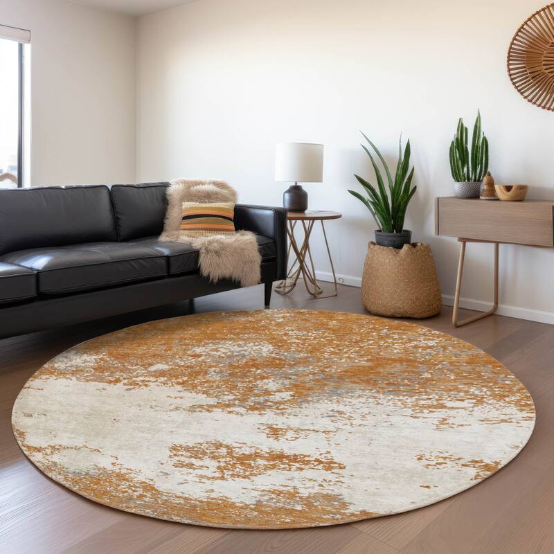 Premium Washable Super Soft Abstract Solid Mayfield Rug - Copper - 8' x 8'