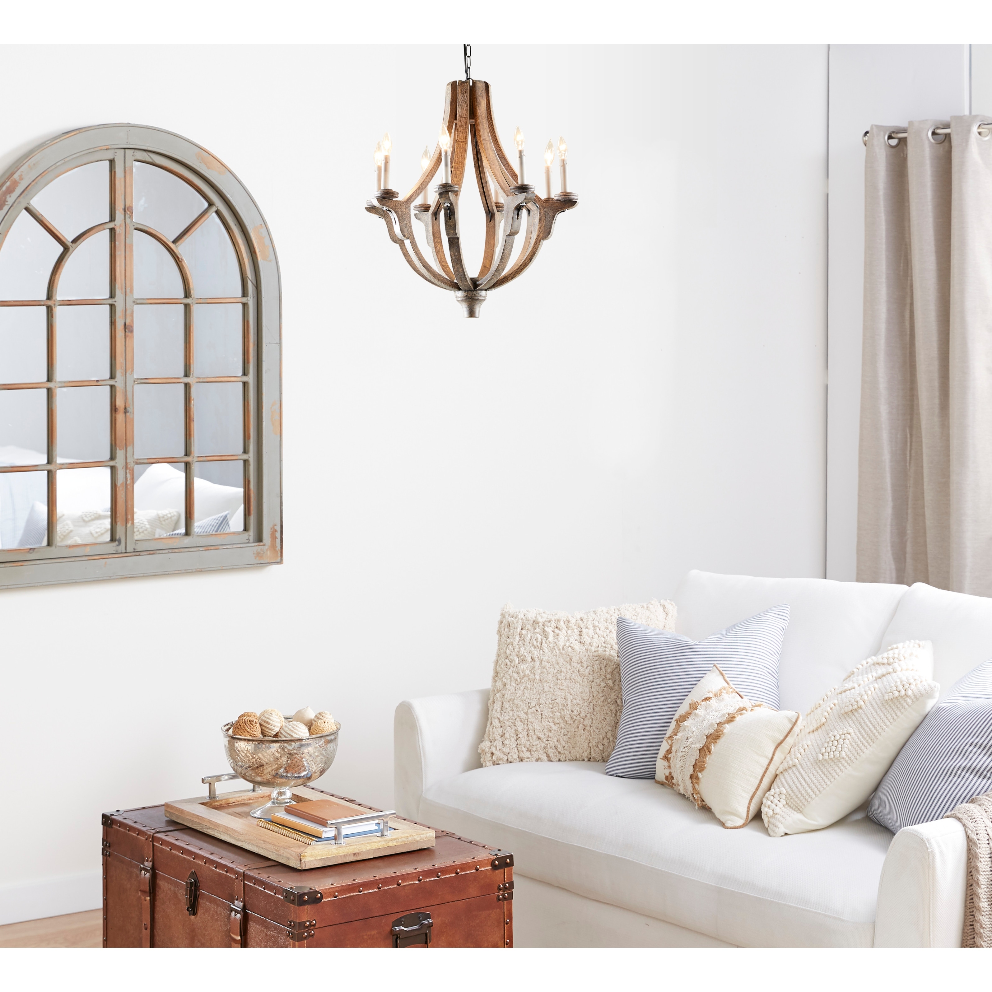 Brown Wood Rustic Chandelier 28 x 25 x 25 - 25 x 25 x 28