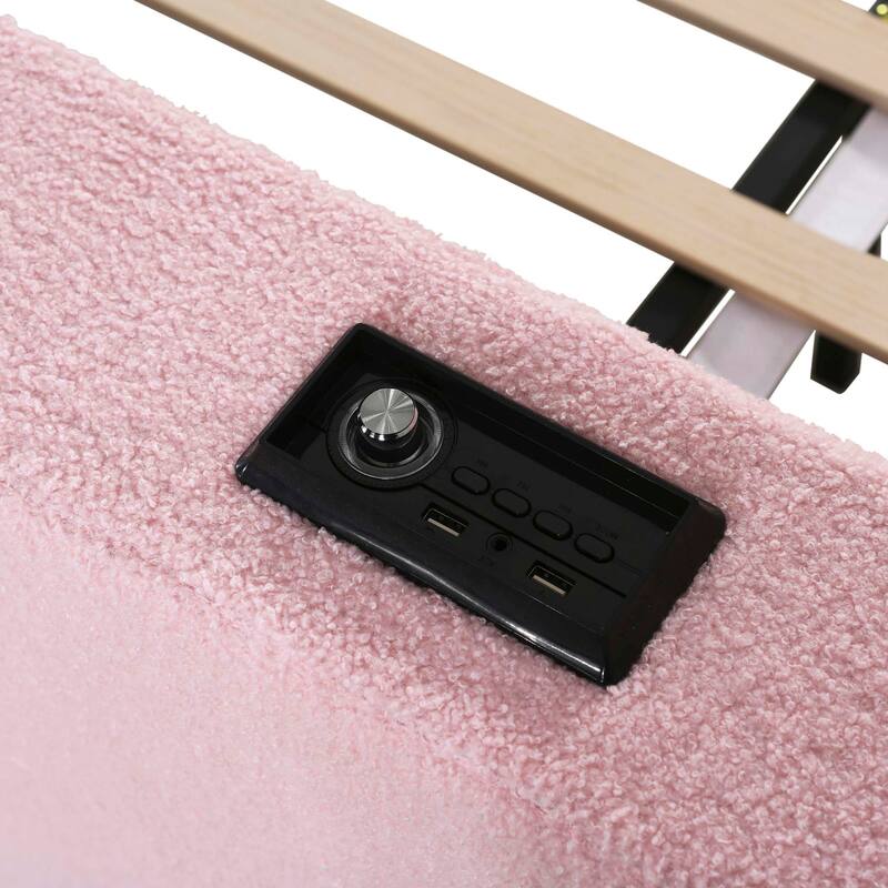 Daybed with Storage Armrests, Trundle & Latest Integrated Bluetooth Audio System