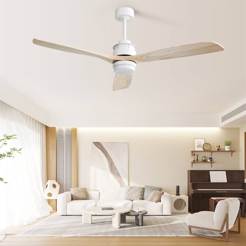 50 Inch / 60 Inch Wood Ceiling Fan with Lights and Remote Control Airflow Fan For Bedroom