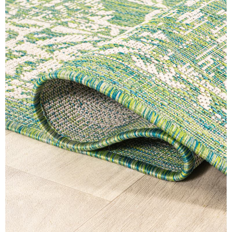 JONATHAN Y Sinjuri Bohemian Textured Weave Floral Indoor/Outdoor Area Rug