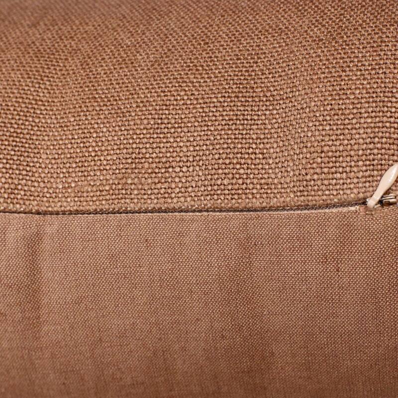 HomeRoots 20" X 20" Brown Linen Zippered Pillow