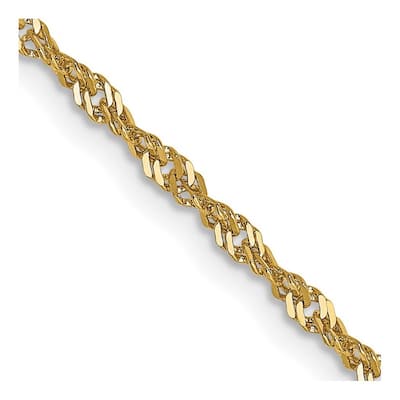 Curata 14k Yellow Gold 1.6mm Diamond-cut Singapore Chain Necklace (Lobster) Options: 16 18 20 22 24